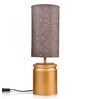 Metal Golden Table Lamp With Dark Forest Shade