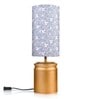 Metal Golden Table Lamp With Floral Vines Print Shade
