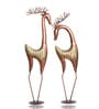 Brown Metal Hancrafted Deer Figurines Showpiece Set Of 2