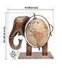 Brown Metal Handcrafted Elephant Globe Figurines Decorative Showpiece