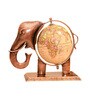 Brown Metal Handcrafted Elephant Globe Figurines Decorative Showpiece