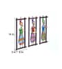 Metal Handpaindted Decorative Set of 3 Pagri Musician Wall Hanging Showpiece In Multicolour