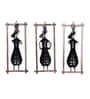 Metal Handpaindted Decorative Set of 3 Pagri Musician Wall Hanging Showpiece In Multicolour