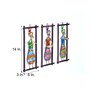 Metal Handpaindted Decorative Set of 3 Pagri Musician Wall Hanging Showpiece In Multicolour