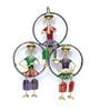 Metal Handpainted  Wall Hanging Decorative 3 Ring Musicians Frame  in Multicolour