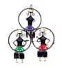 Metal Handpainted  Wall Hanging Decorative 3 Ring Musicians Frame  in Multicolour