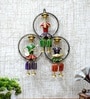 Metal Handpainted  Wall Hanging Decorative 3 Ring Musicians Frame  in Multicolour