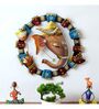Metal Handpainted 18*18 Laddu Ganesha Wall Hanging Showpiece 