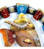 Metal Handpainted 18*18 Laddu Ganesha Wall Hanging Showpiece 