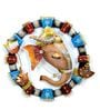 Metal Handpainted 18*18 Laddu Ganesha Wall Hanging Showpiece 