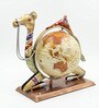 Beige Metal Handpainted Camel Globe Figurines Decorative Showpiece