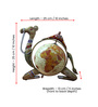 Beige Metal Handpainted Camel Globe Figurines Decorative Showpiece