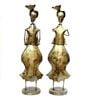 Metal Handpainted Decorative  Akhira Musician (Set of 2)Showpiece In Multicolor