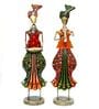 Metal Handpainted Decorative  Akhira Musician (Set of 2)Showpiece In Multicolor