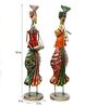 Metal Handpainted Decorative  Akhira Musician (Set of 2)Showpiece In Multicolor