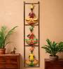 Metal Handpainted Decorative 3 Sardar Wall Hanging Frame In Multicolour