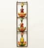 Metal Handpainted Decorative 3 Sardar Wall Hanging Frame In Multicolour