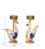 Metal Handpainted Decorative Duck Tlight Set of 2