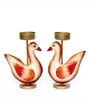 Metal Handpainted Decorative Duck Tlight Set of 2