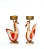 Metal Handpainted Decorative Duck Tlight Set of 2