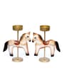 Metal Handpainted Decorative Horse Tlight Set of 2