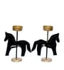 Metal Handpainted Decorative Horse Tlight Set of 2