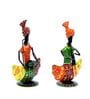 Metal Handpainted Decorative Musician (Set of 2) Human Figurine Showpiece