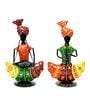 Metal Handpainted Decorative Musician (Set of 2) Human Figurine Showpiece
