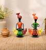 Metal Handpainted Decorative Musician (Set of 2) Human Figurine Showpiece