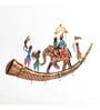 Metal Handpainted Decorative Royal Baarat Bhopu Wall Hanging Showpiece With Led IN Golden Color