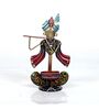 Metal Handpainted Decorative sardar Tlight Showpiece in Multicolor