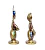 Metal Handpainted Decorative Set of 2 Couple Musician Showpiece  in Multicolor