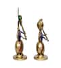 Metal Handpainted Decorative Set of 2 Couple Musician Showpiece  in Multicolor