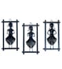 Metal Handpainted Decorative Set of 3 Lady Musician Doll Wall Hanging  in Multicolor