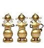 Metal Handpainted Decorative Set of 3 Lady Musician Showpiece in Multicolor