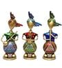 Metal Handpainted Decorative Set of 3 Sardar Musician Showpiece in Multicolor