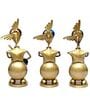 Metal Handpainted Decorative Set of 3 Sardar Musician Showpiece in Multicolor