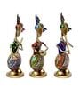 Metal Handpainted Decorative Set of 3 Sardar Musician Showpiece in Multicolor