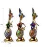 Metal Handpainted Decorative Set of 3 Sardar Musician Showpiece in Multicolor