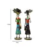 Metal Handpainted Decorative Umbrella Doll  Showpiece (Set of 2) Figurine