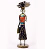 Metal Handpainted Decorative Umbrella Doll  Showpiece (Set of 2) Figurine