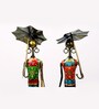Metal Handpainted Decorative Umbrella Doll  Showpiece (Set of 2) Figurine