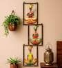 Metal Handpainted Decorative Zik Zak 3 Sardar Wall Hanging Frame In Multicolour
