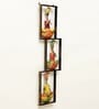 Metal Handpainted Decorative Zik Zak 3 Sardar Wall Hanging Frame In Multicolour