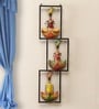 Metal Handpainted Decorative Zik Zak 3 Sardar Wall Hanging Frame In Multicolour