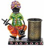 Metal handpainted Musician Pen Stand in Multicolor