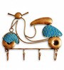 Metal handpainted Scooter Key Holder in Blue color
