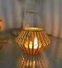 Hut Shape Metal Hanging Tealight Holder for Home Decor (Golden)