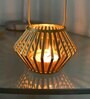 Hut Shape Metal Hanging Tealight Holder for Home Decor (Golden)