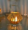 Hut Shape Metal Hanging Tealight Holder for Home Decor (Golden)
